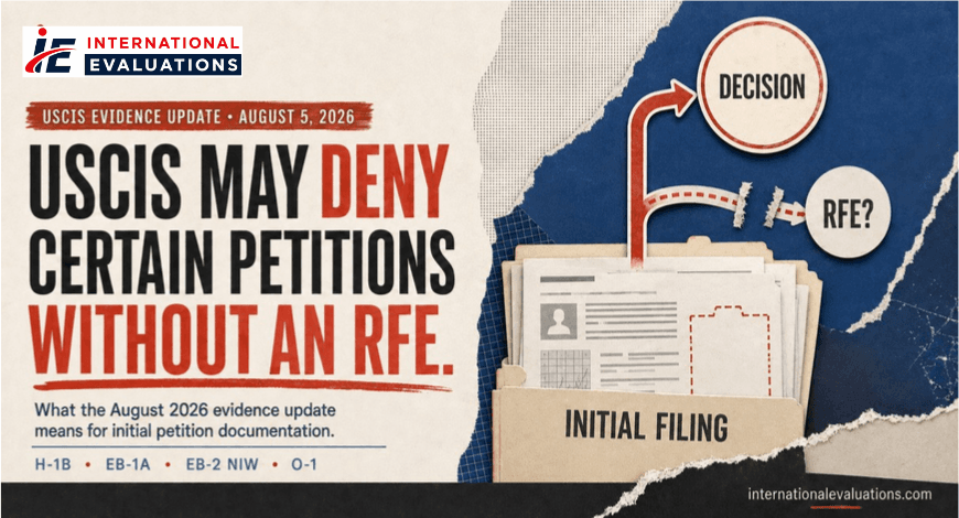 USCIS May Deny Certain Petitions Without an RFE: What the August 2026 Evidence Update Means for Your Documentation