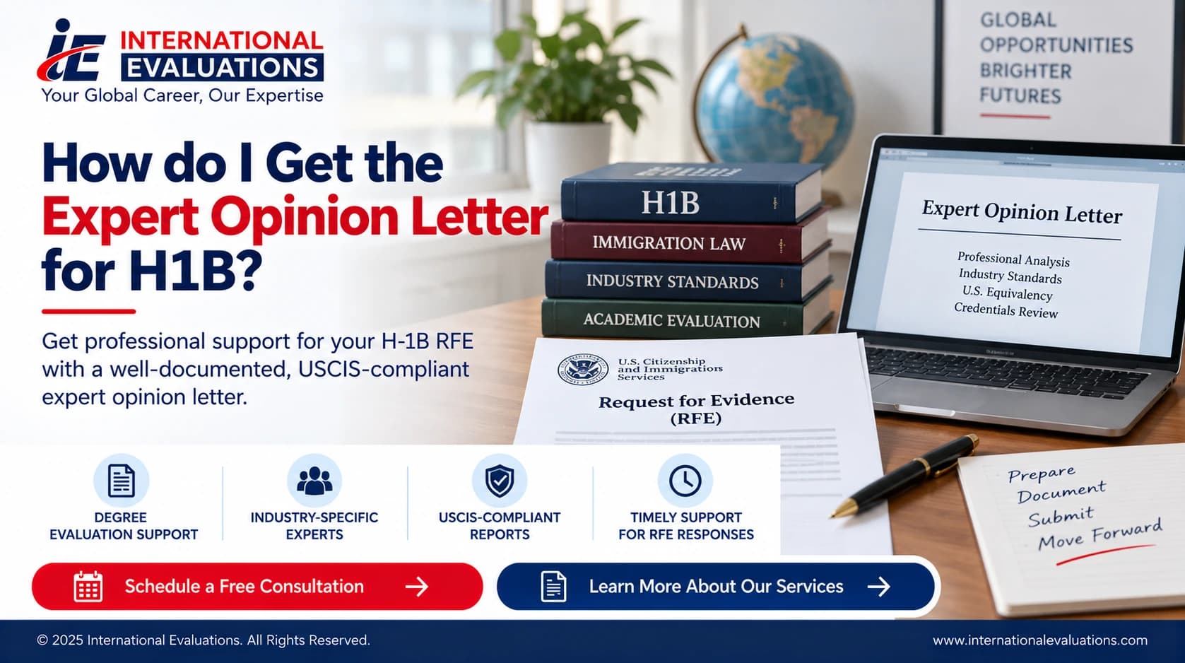 H-1B expert opinion letter with professional evaluation documents and academic credentials.